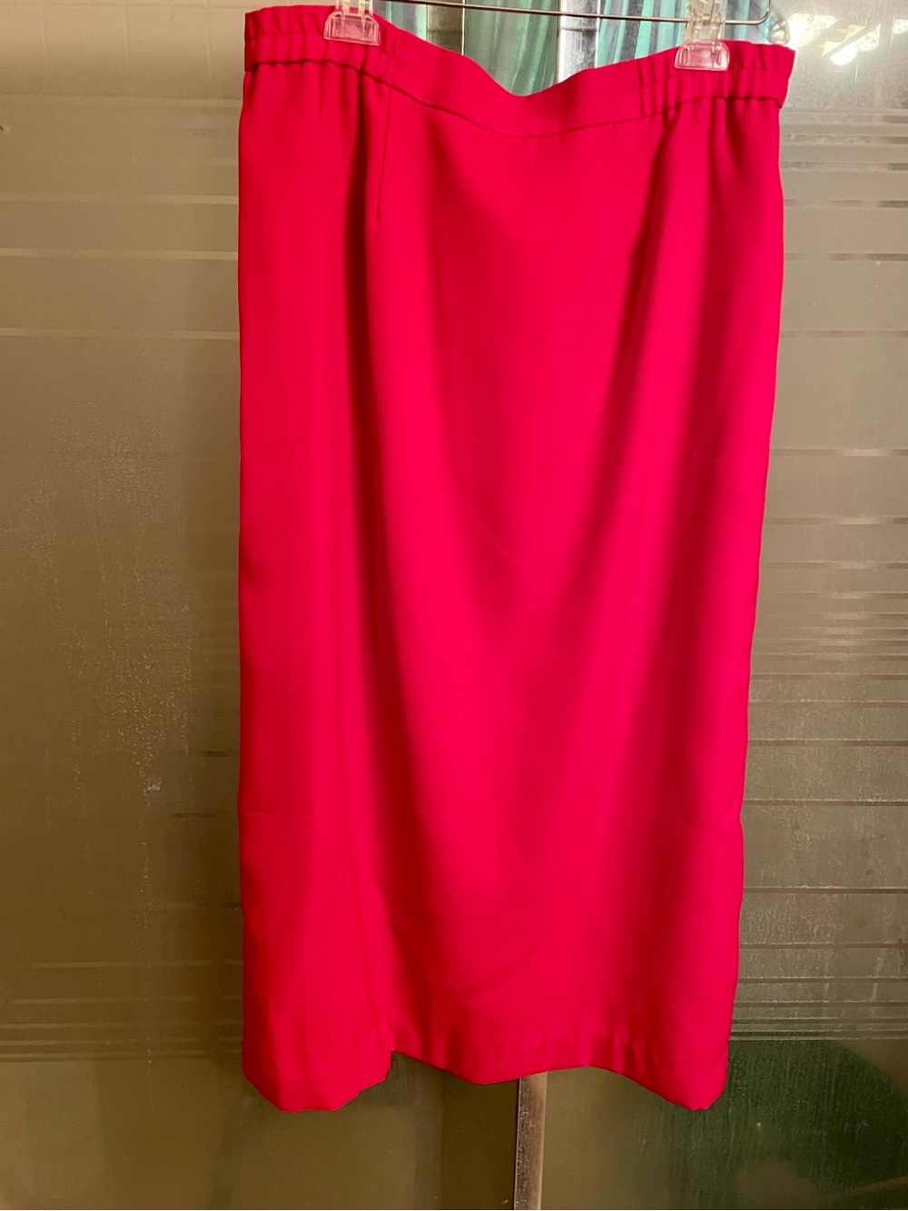 3Pc Elegant VTG Red Women's Maxi Length Skirt Jacket & Cape Tailored suit 16W - Picture 7 of 13